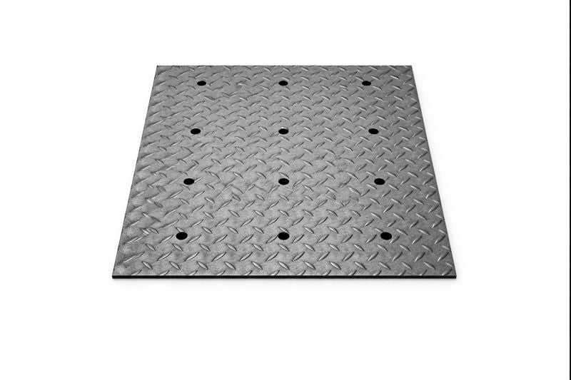 Garage Drain Cover Plates - Checkered Diamond Steel (Custom Size)