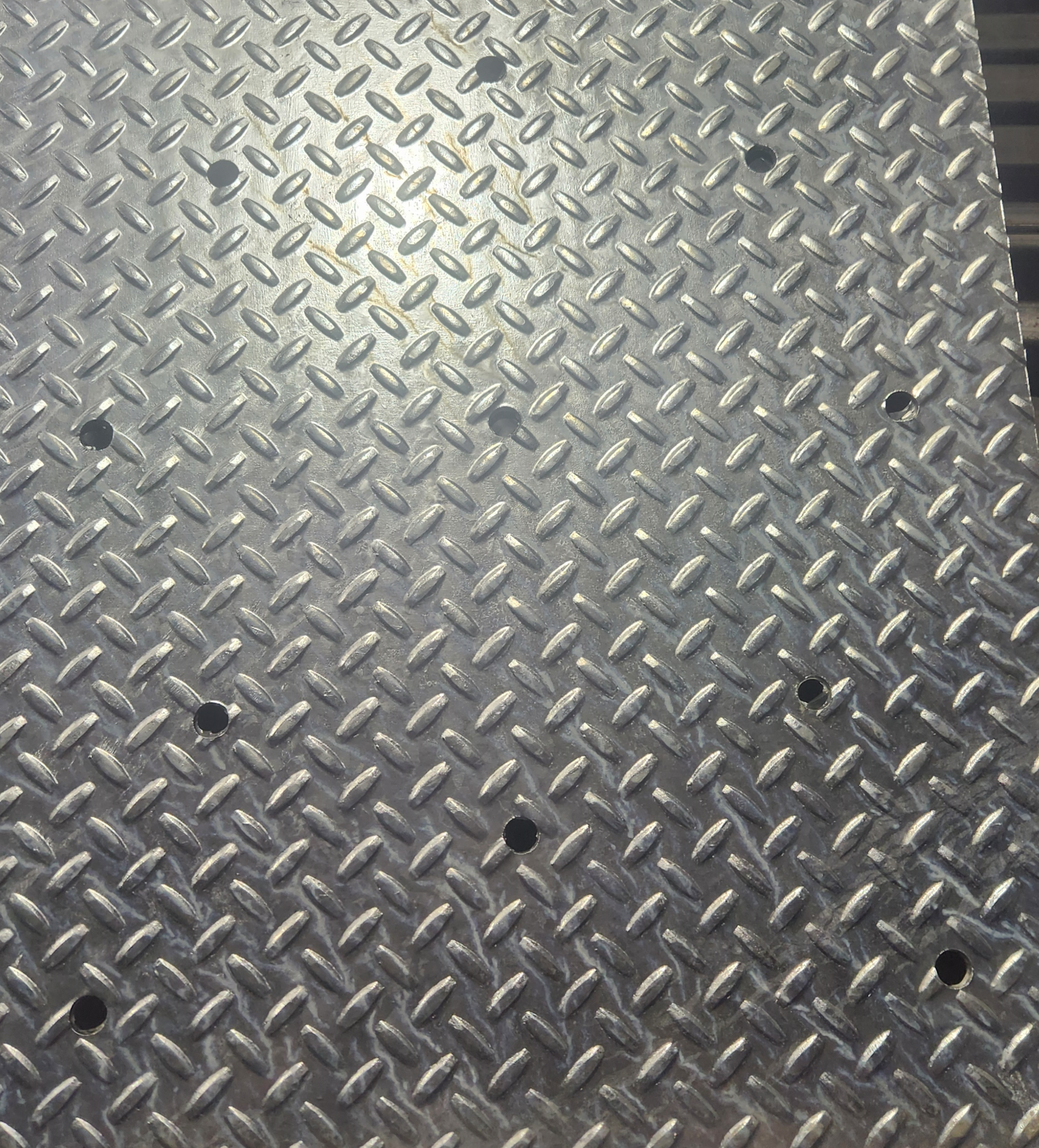 Garage Drain Cover Plates - Checkered Diamond Steel (Custom Size)
