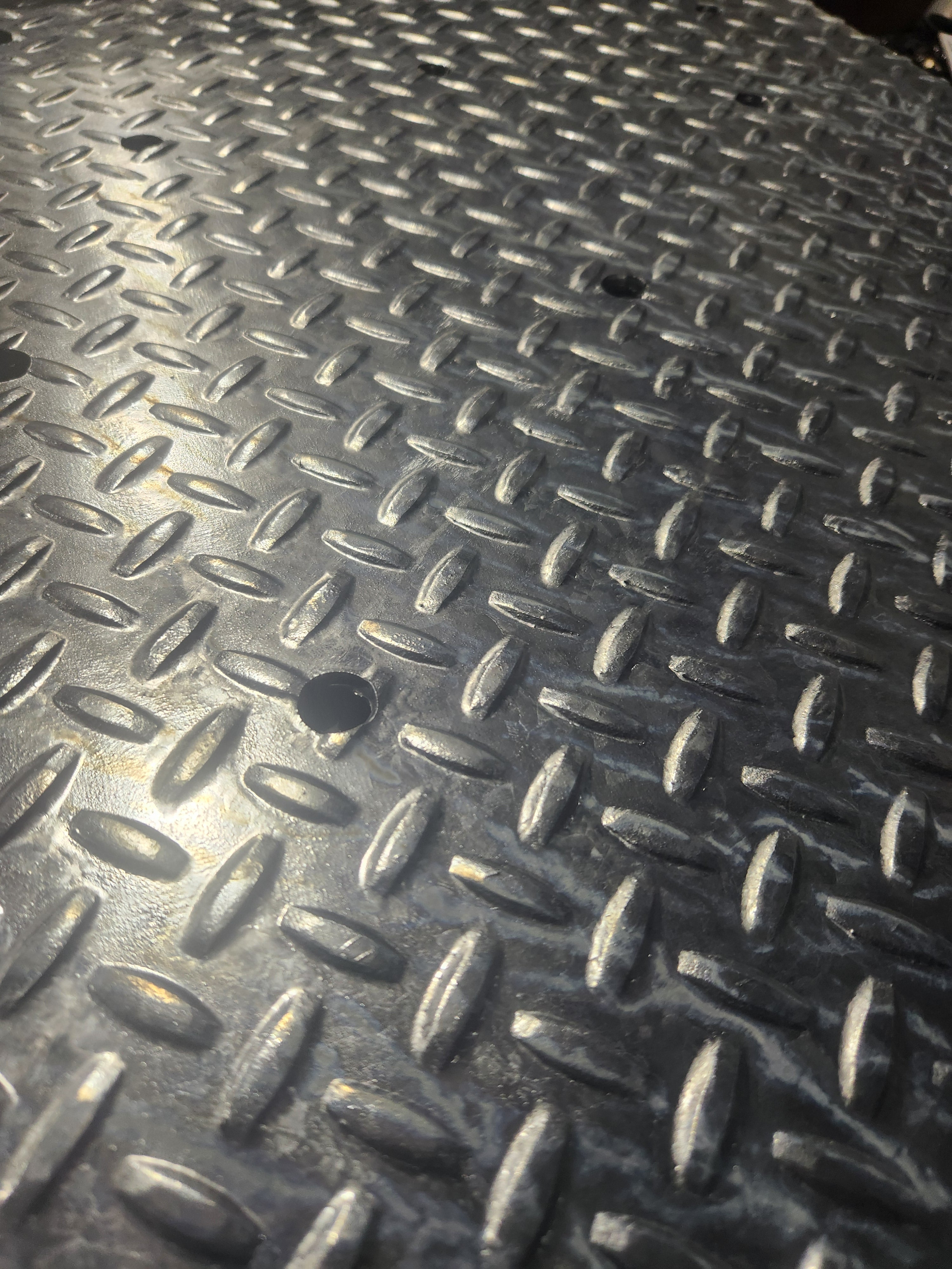 Garage Drain Cover Plates - Checkered Diamond Steel (Custom Size)