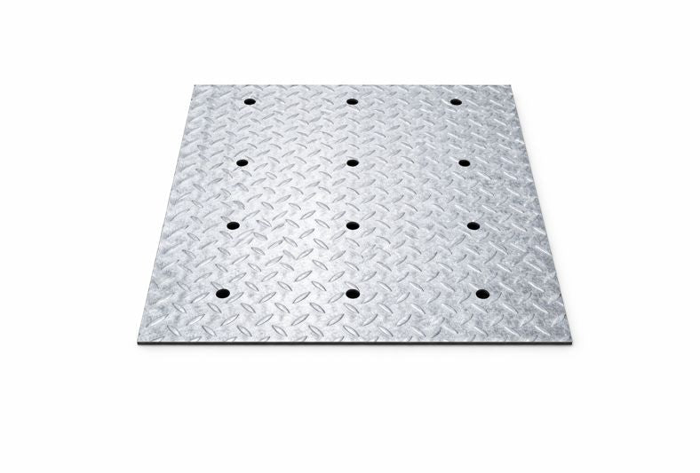 Garage Drain Cover - Checkered Diamond Steel (Custom Size)